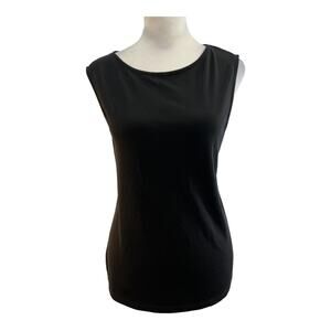 SUSAN ROBERT black sleeveless dressy tank top NWT SZ L